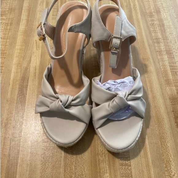 ZodyBoer Womens High Heel Espadrille Platform Wedges Sandals with Bow Tie NWOT 9 - Picture 4 of 10